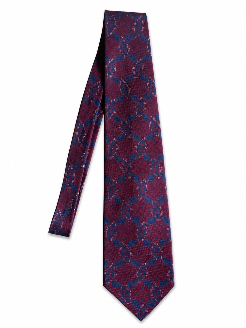 Giorgio Armani Cravatte Made in Italy Burgundy Blue Silk Tie 56”
